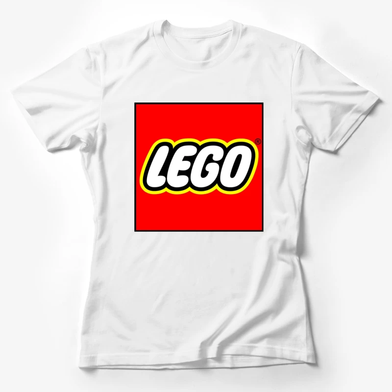 Classic LEGO Logo with Red Background and Yellow Border Female T-Shirt