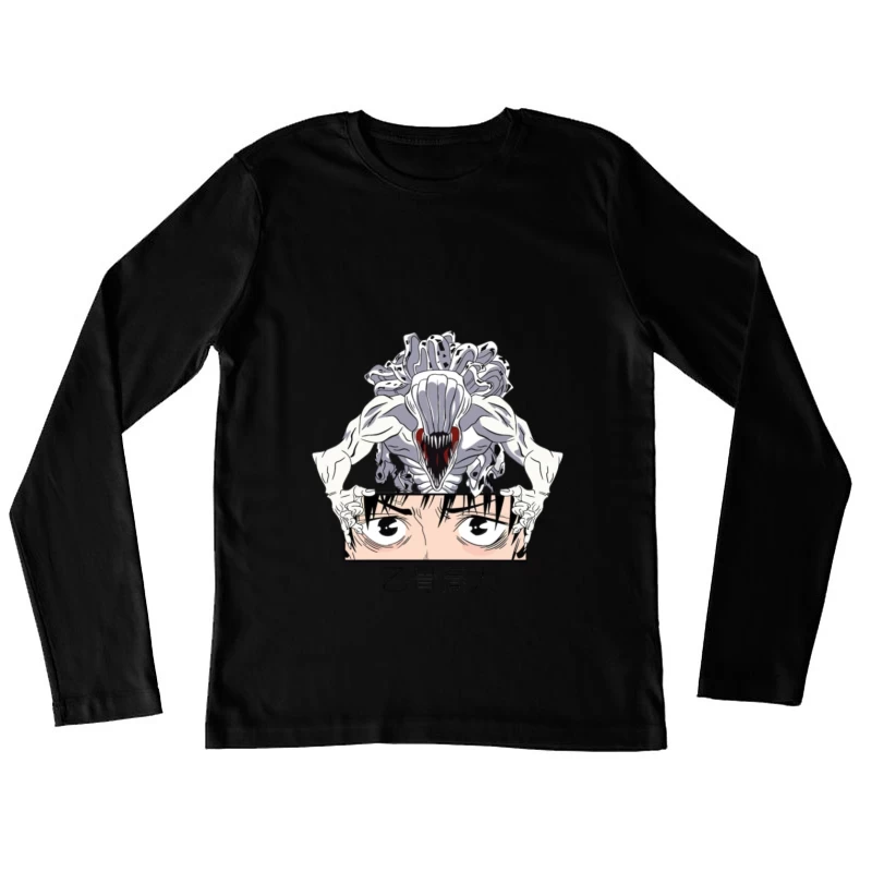 Anime Charakter mit Dämonen Damen Langarm T-Shirt