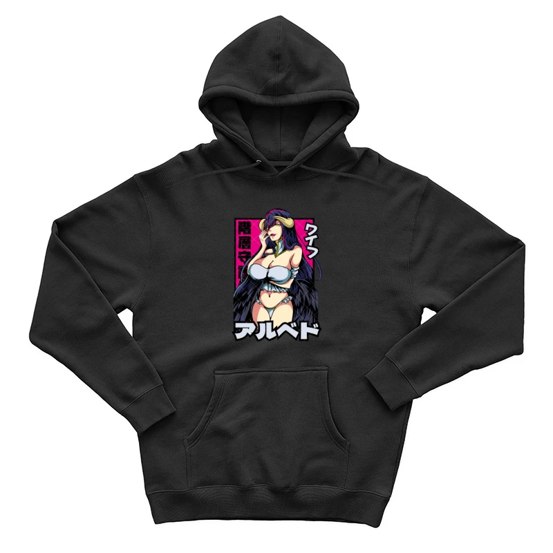 Anime-Charakter mit Hörnern im dunklen Stil Herren Pullover Hoodie