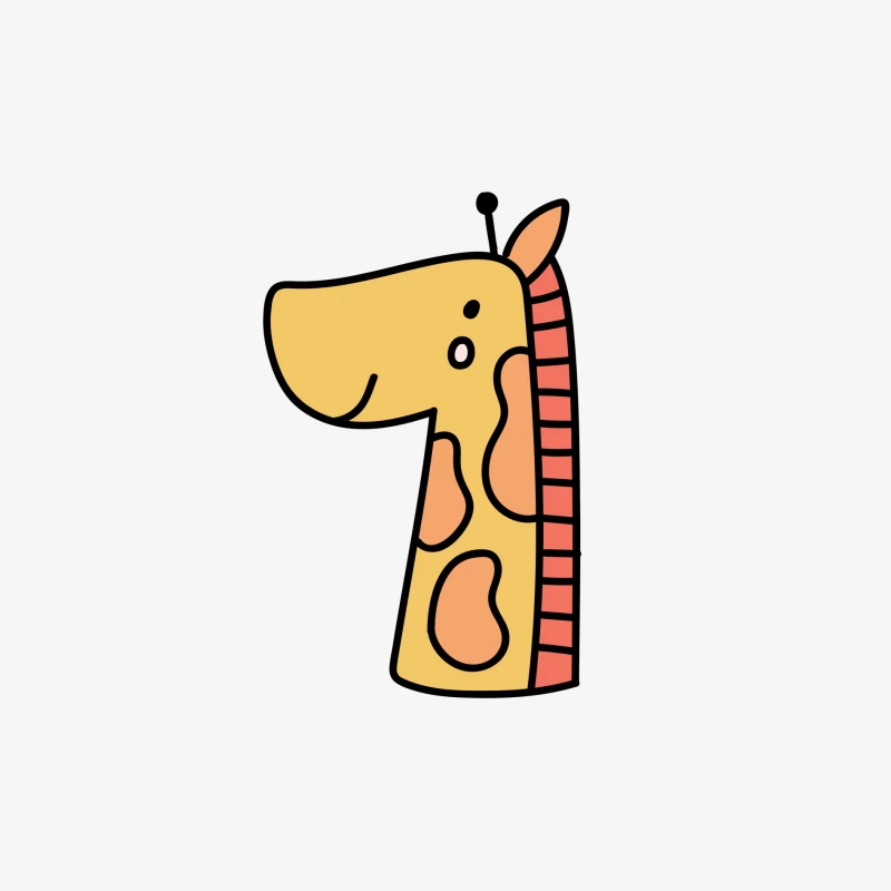 Dessin de girafe mignonne Homme Manches Longues T-Shirt