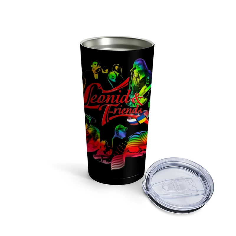 Leonid & Friends: Colorful Musical Band Artwork Travel Mug