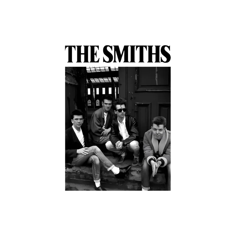 The Smiths: Iconic 1980s British Alternative Rock Band in Black and White Mouse Pad