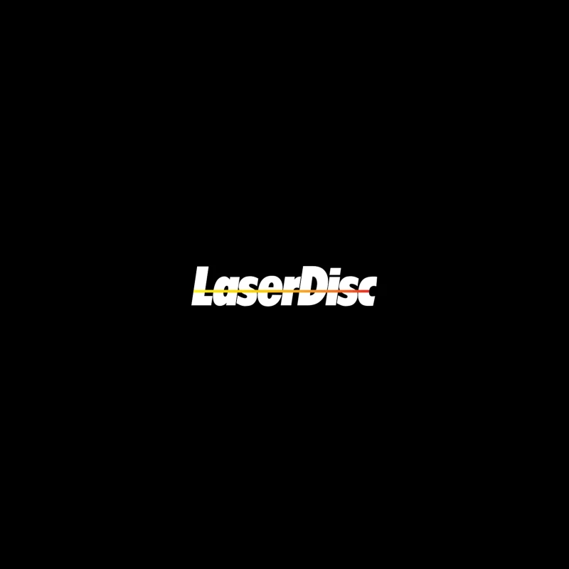 Retro Laser Disc Logo with Typography Outline iPhone Case