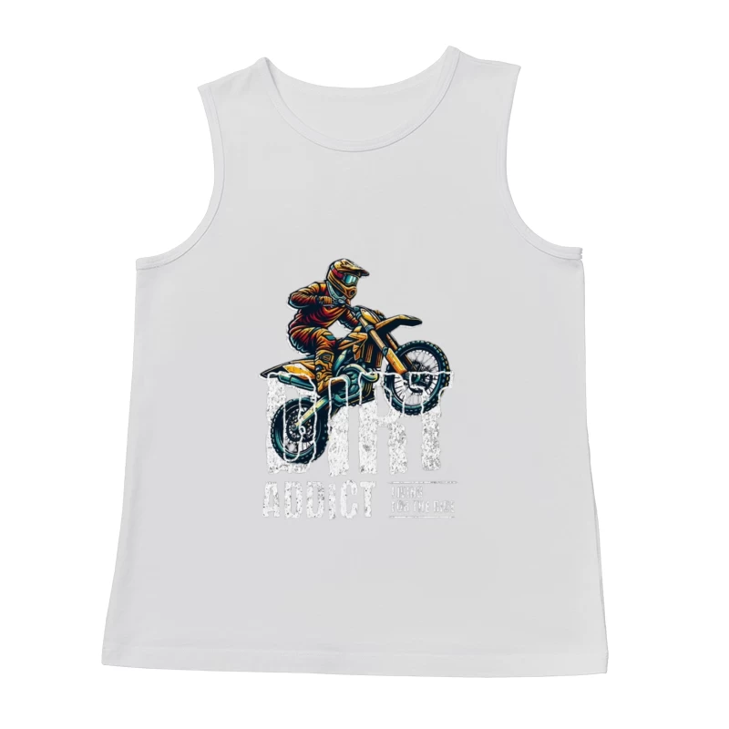 Dynamic Motocross Rider Illustration in Action Male Tank Top