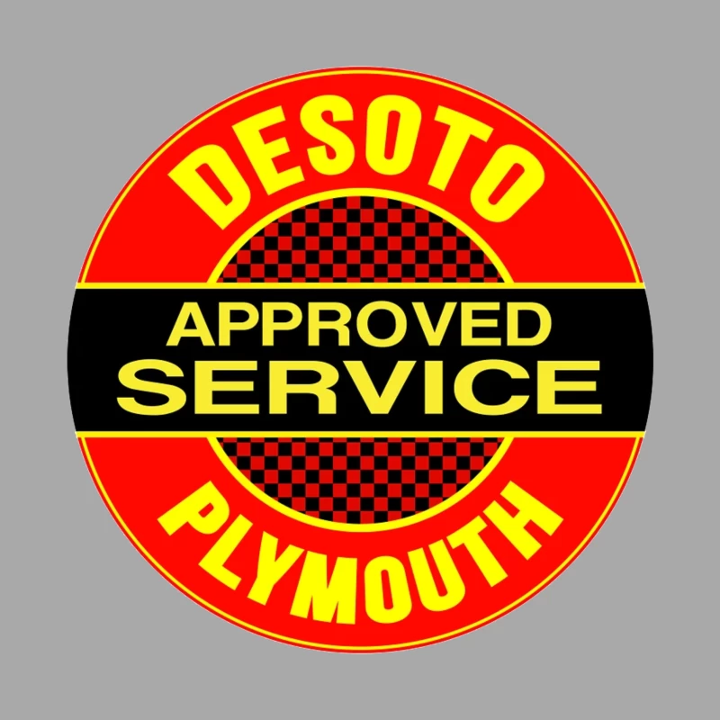 Vintage DeSoto-Plymouth Approved Service Station Logo Male Pullover Hoodie