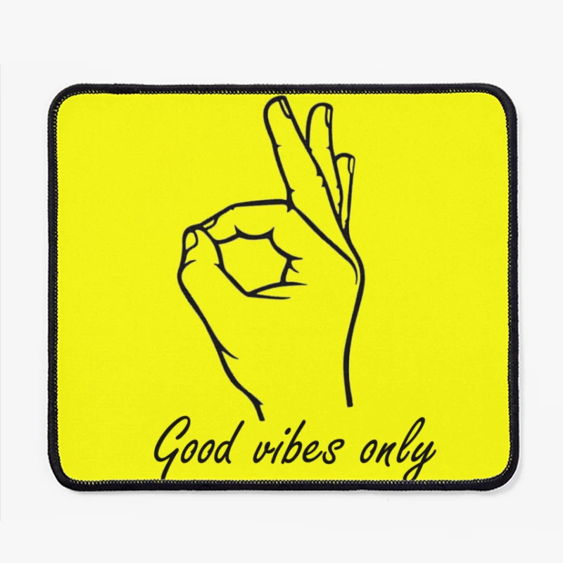 Hand Gesture: Okay Symbol with Fingers Crossed Mouse Pad