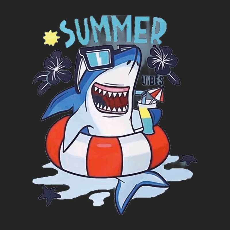 Sommerhai mit Sonnenbrille und Getränk Damen Pullover Sweatshirt