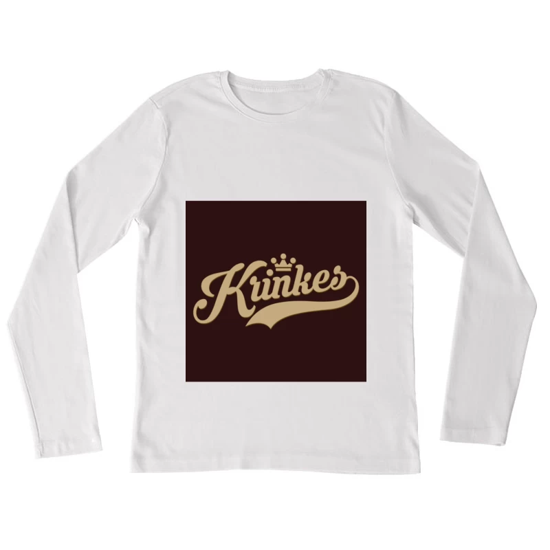 Design emblématique Krinkes en or sur fond sombre Femme Manches Longues T-Shirt