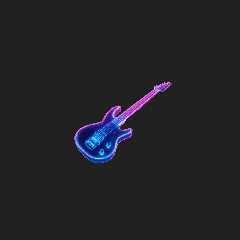 Neon Purple and Blue Electric Guitar Bucket Hat