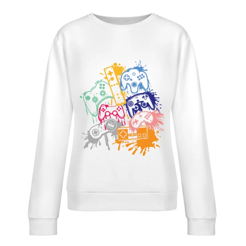 Buntes Gaming-Controller-Design Damen Pullover Sweatshirt