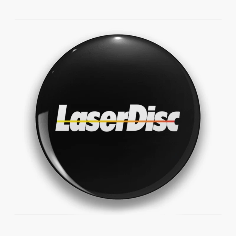 Retro Laser Disc Logo with Typography Outline Pin