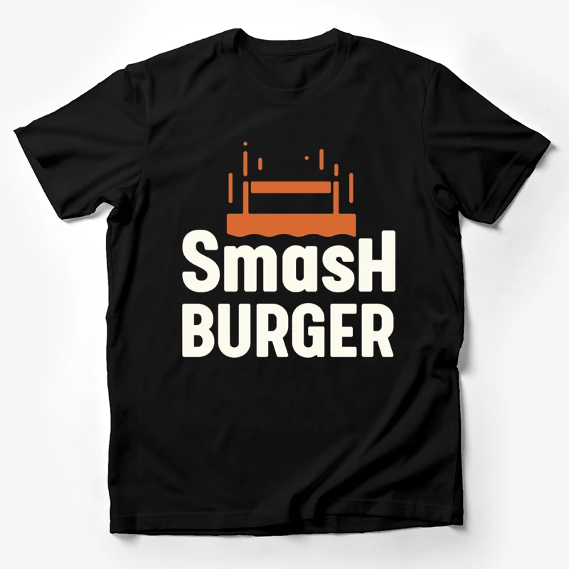 Smash Burger Minimalist Restaurant Logo Design Male T-Shirt