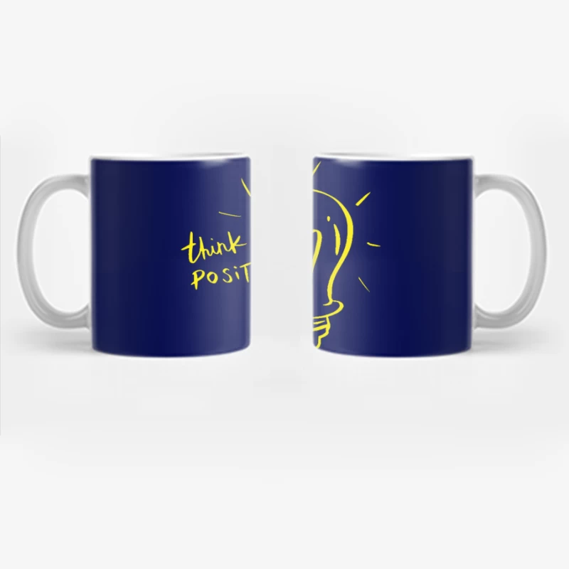 Positive Thinking Light Bulb Illustration Coffee Mug