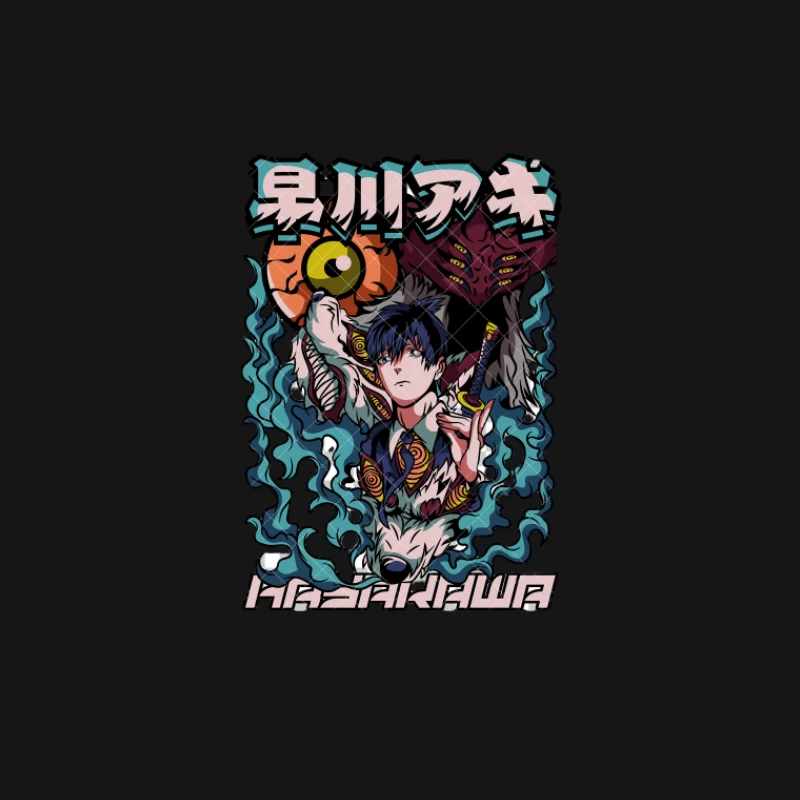 Mystische Anime-Kunst mit Schwert und Monster Damen T-Shirt