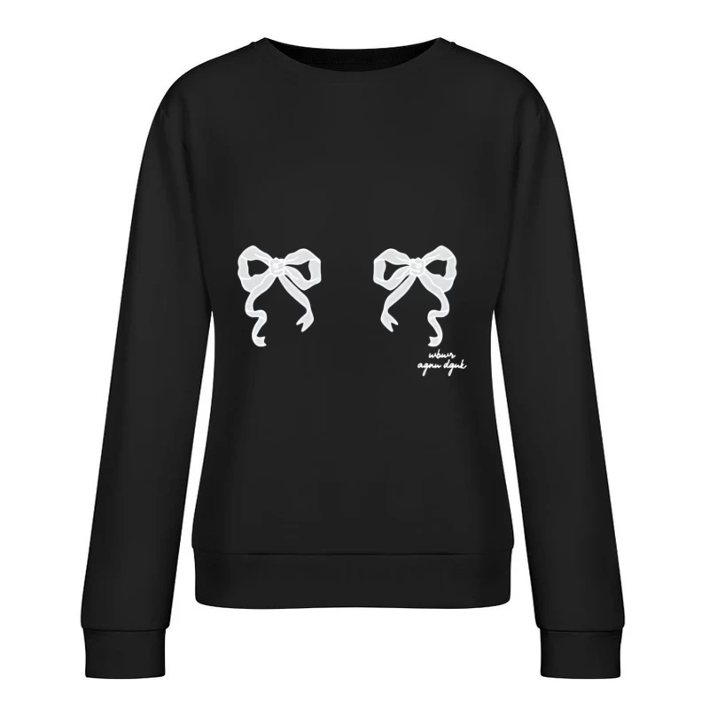 Design di Orecchini con Fiocchi Bianchi Felpa pullover Donna
