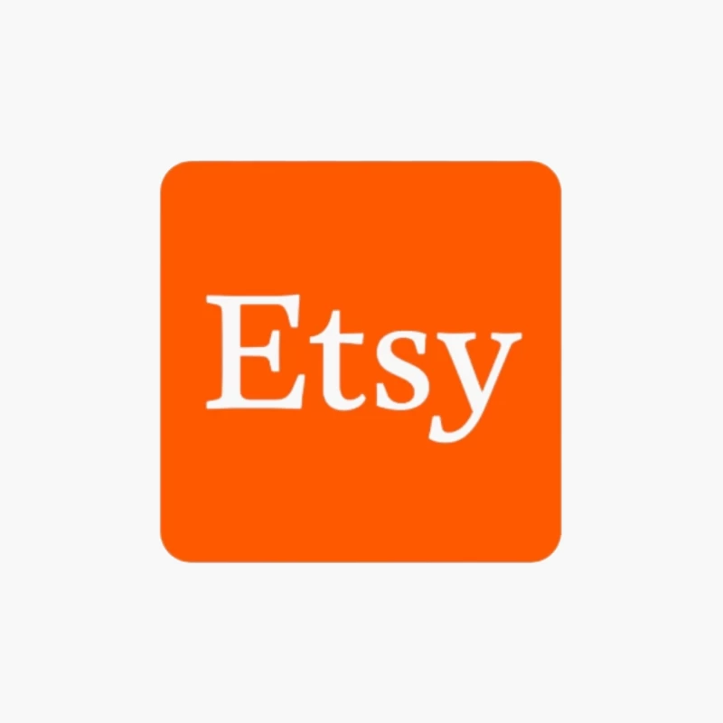 Etsy Official Logo - Orange Square E-commerce Marketplace Icon Cotton Tote Bag