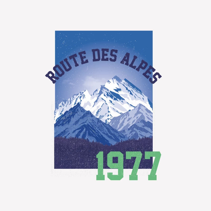 Alpenroute 1977 Berglandschaft Damen T-Shirt