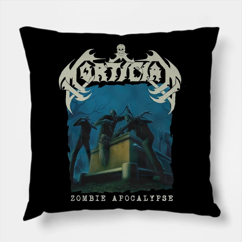 Mortician Zombie Apocalypse Throw Pillow