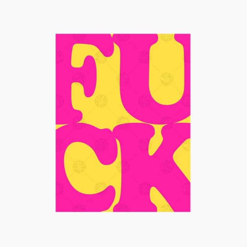 60_s Style Pop Art Typographic FCK Artwork Cotton Tote Bag