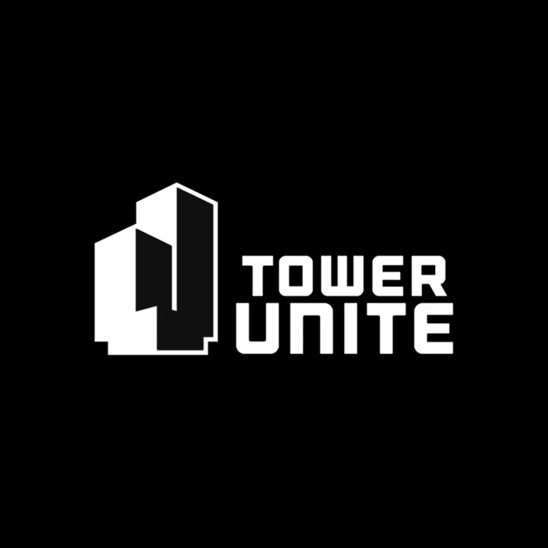 Minimalist Tower Unite Logo Design in Black and White Mouse Pad