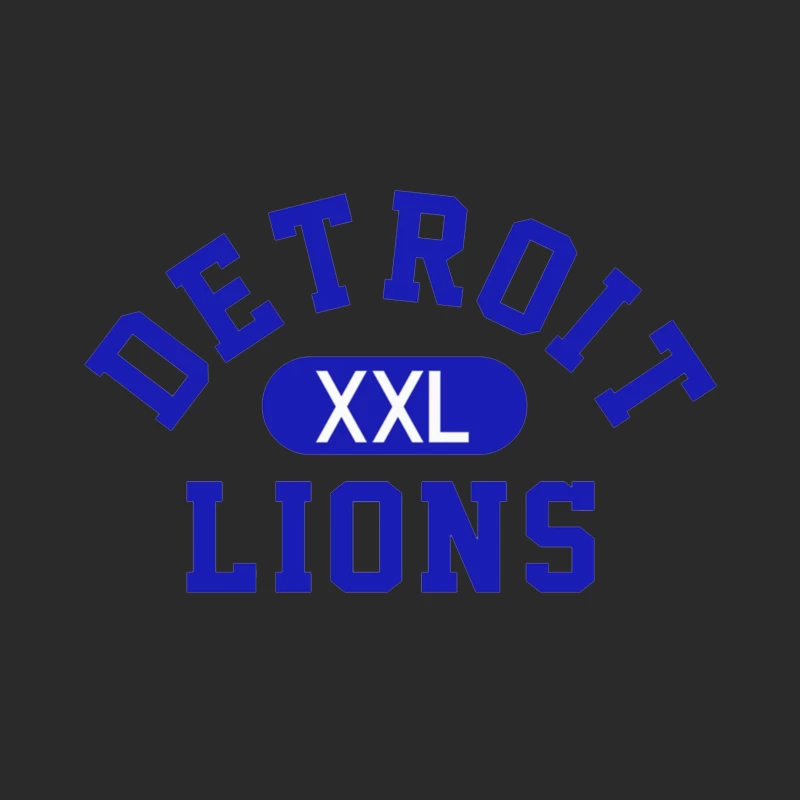 Detroit Lions XXL Sports Team Logo in Blue Typography Baseball Cap