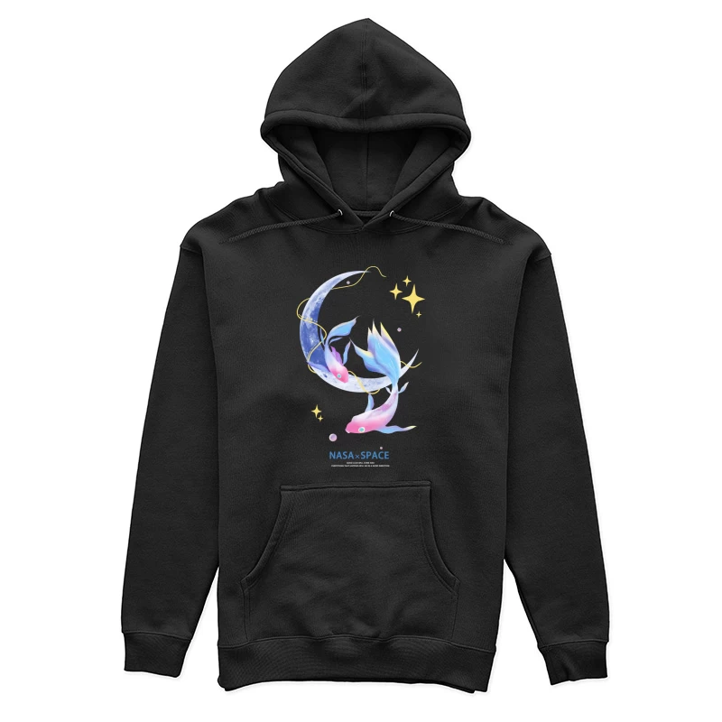 Traumhafte Fische um Mond und Sterne Damen Pullover Hoodie