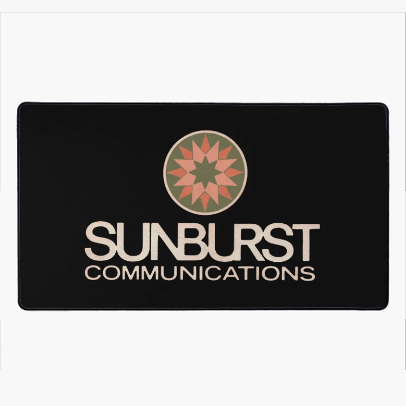 Sunburst Communications Vintage Corporate Logo Design Desk Mat