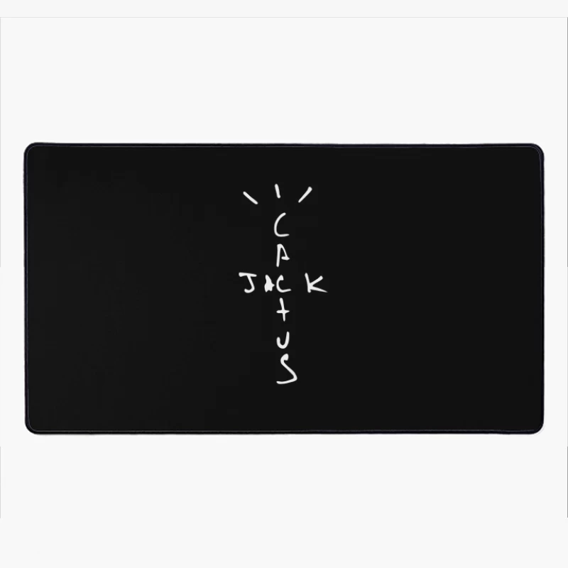 Simple Black and White Letter Sketch Desk Mat