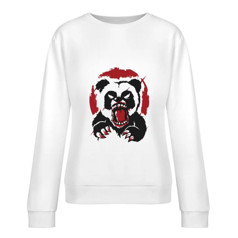 Bärendesign mit rotem Hintergrund Damen Pullover Sweatshirt