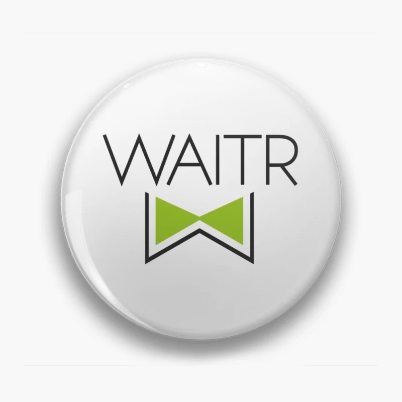 Waitr Food Delivery Service Logo with Green Bowtie Design Pin