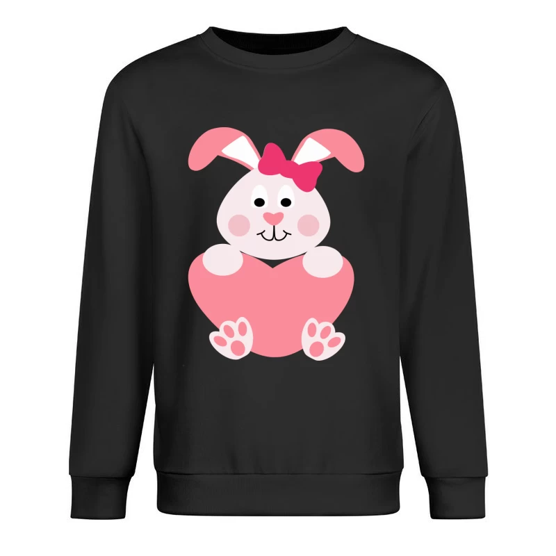Lapin mignon avec cœur rose Homme Sweat-shirt à enfiler