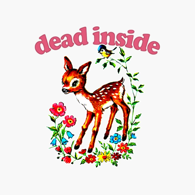 Dead Inside  Existentialist Meme Design Cotton Tote Bag