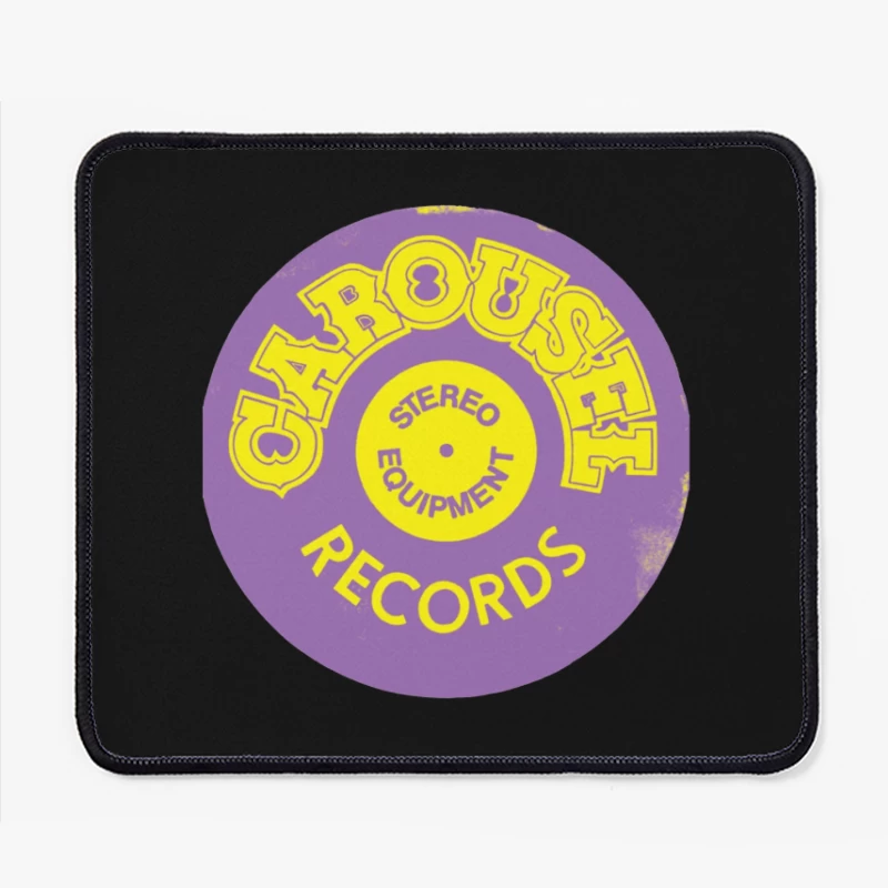 Vintage Carousel Records Stereo Equipment Label Design Mouse Pad