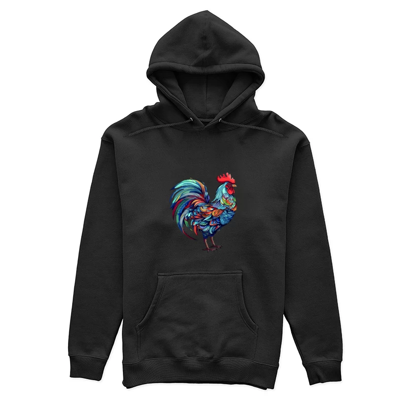 Bunter Hahn Kunstdesign Damen Pullover Hoodie