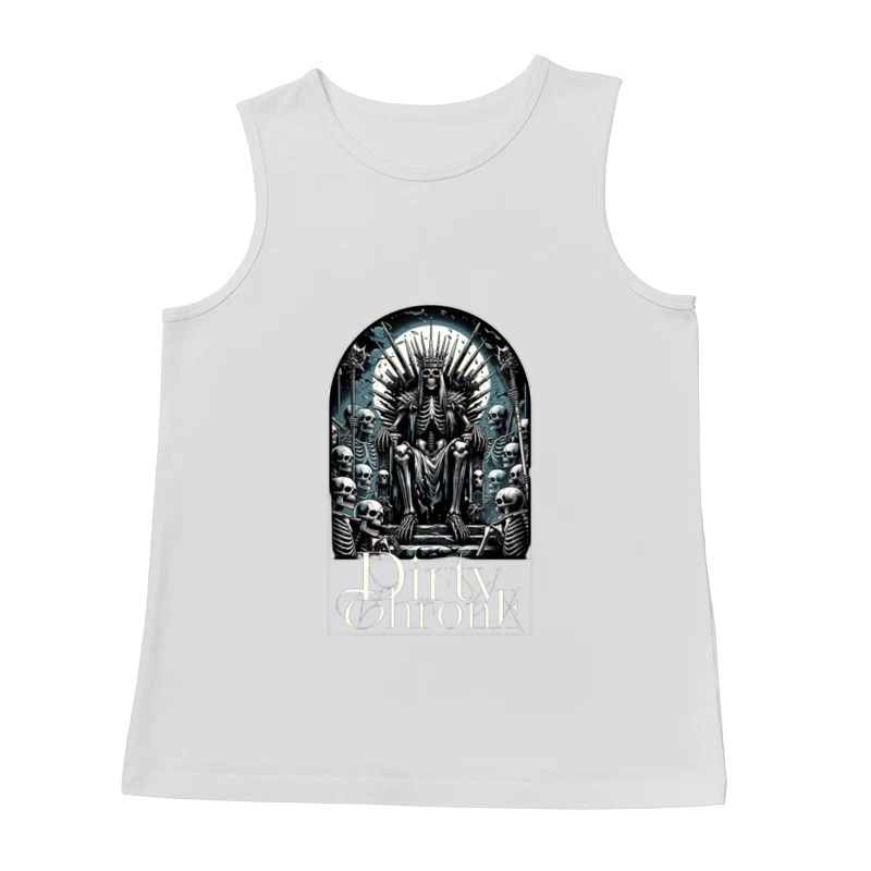 Gothic Skeleton King on Skull Throne Male Tank Top