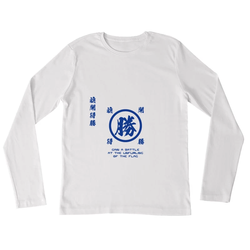 Traditionelles Emblem mit Schriftkunst Damen Langarm T-Shirt