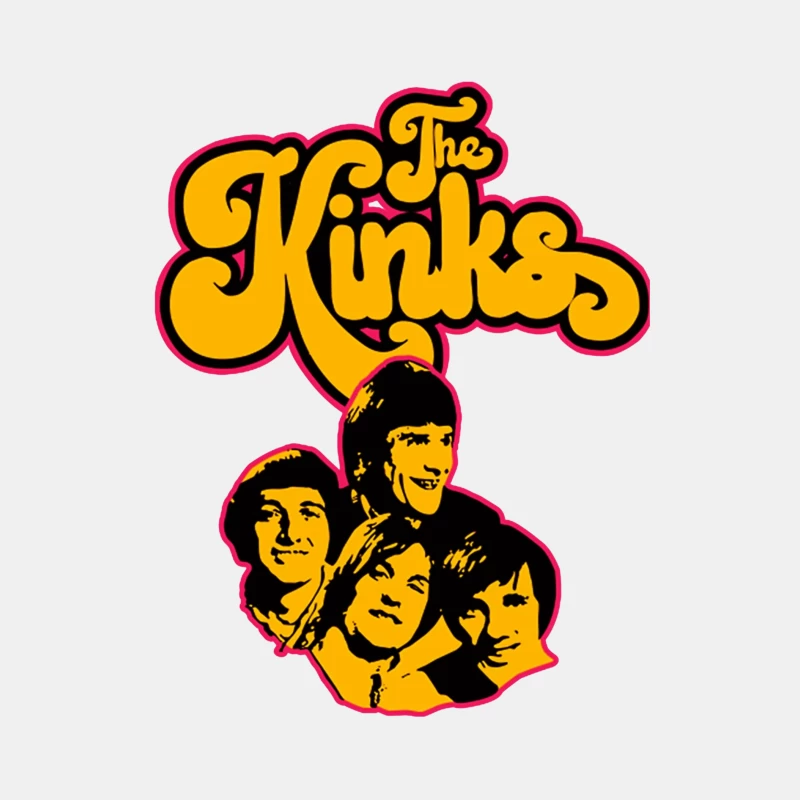 The Kinks Vintage Band Logo with Silhouettes Male Tank Top