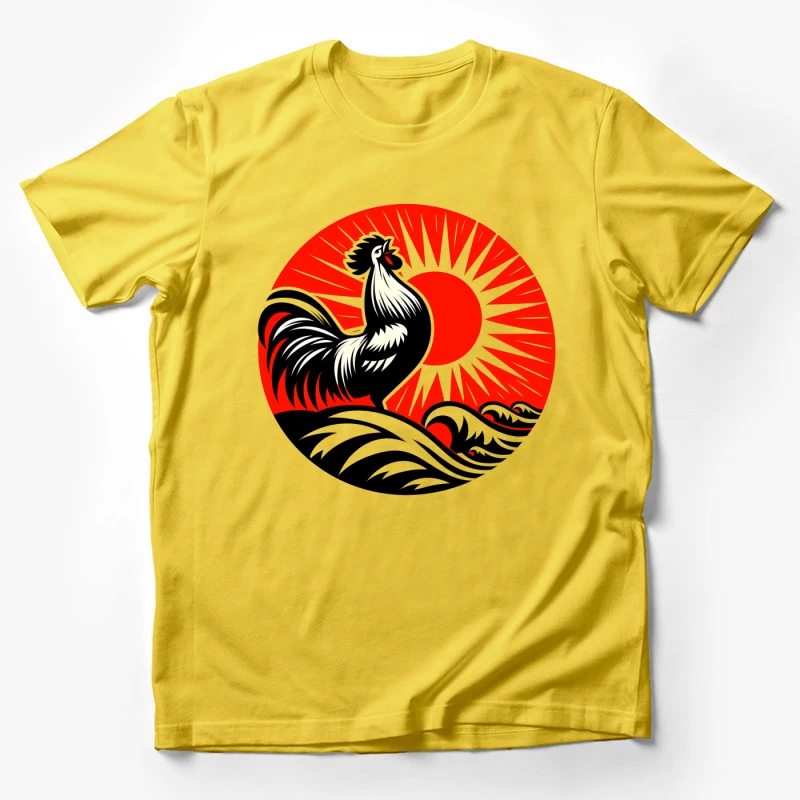 Rooster in Sunrise Male T-Shirt