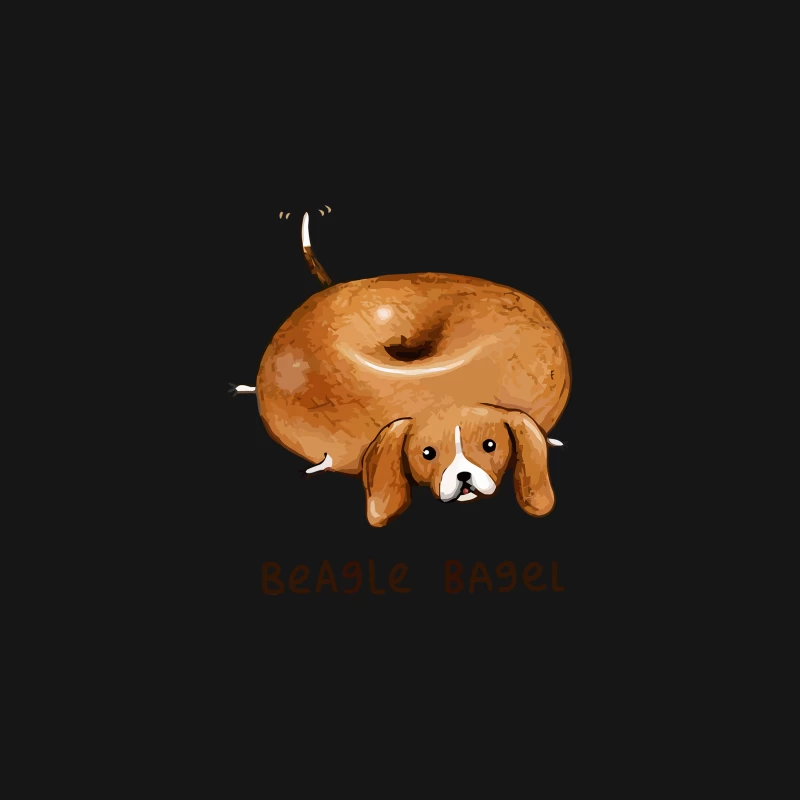 Beagle Bagel: A Whimsical Dog-Food Pun Illustration Desk Mat