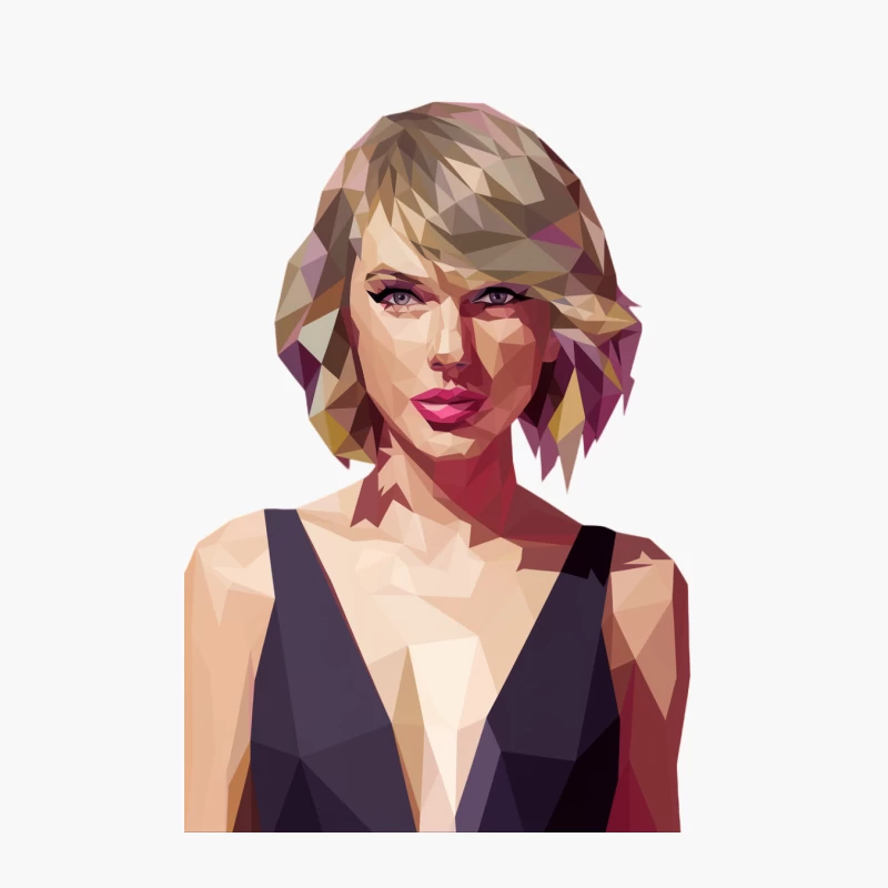 Geometric Low Poly Portrait of Blonde Pop Star Cotton Tote Bag