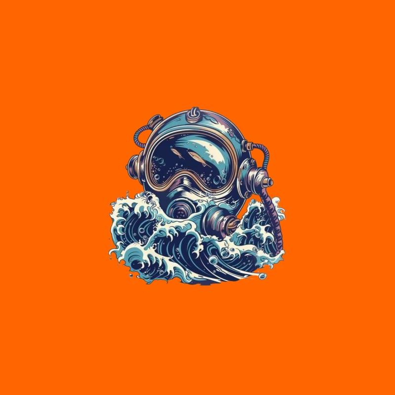 Vintage Deep Sea Diver Illustration Desk Mat