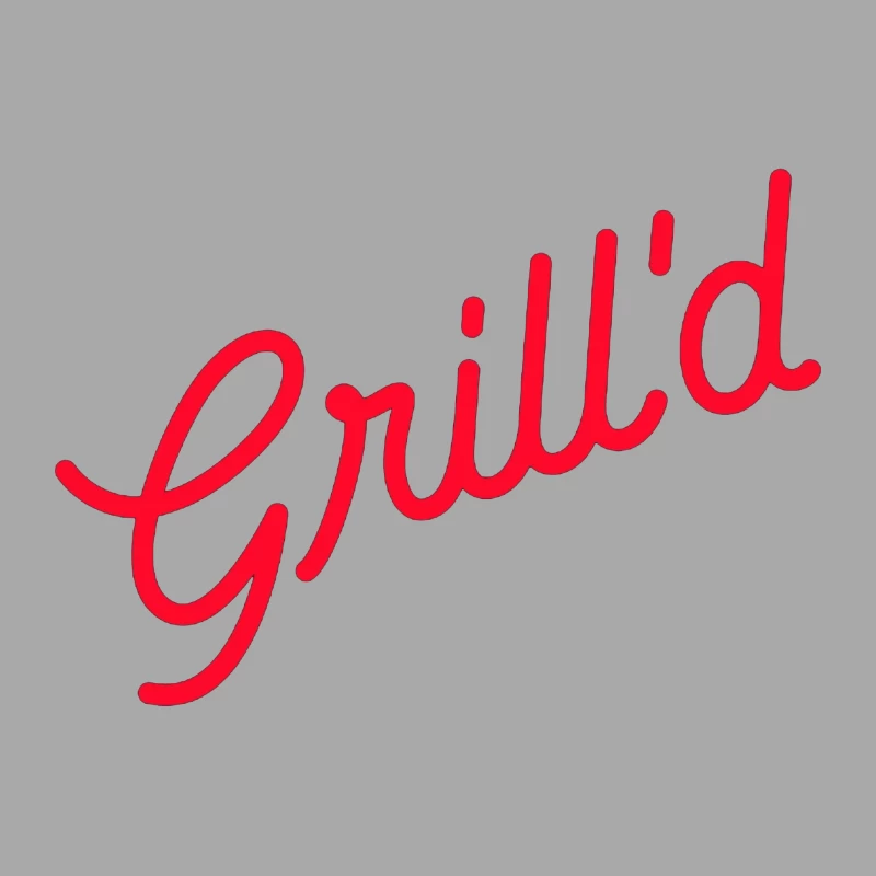 Red Script Logo of Grill'd Restaurant Chain Male Pullover Hoodie