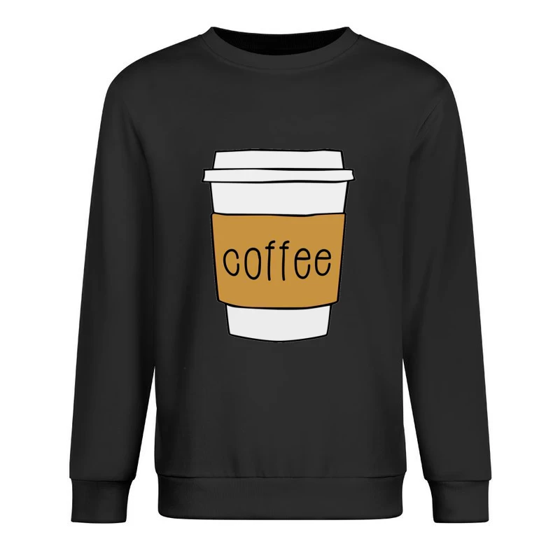 Coffee Cup Illustration Male Pullover Sweatshirt