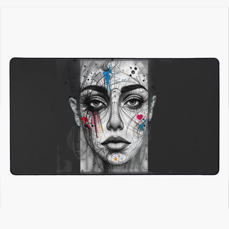 Abstract girl statue Desk Mat