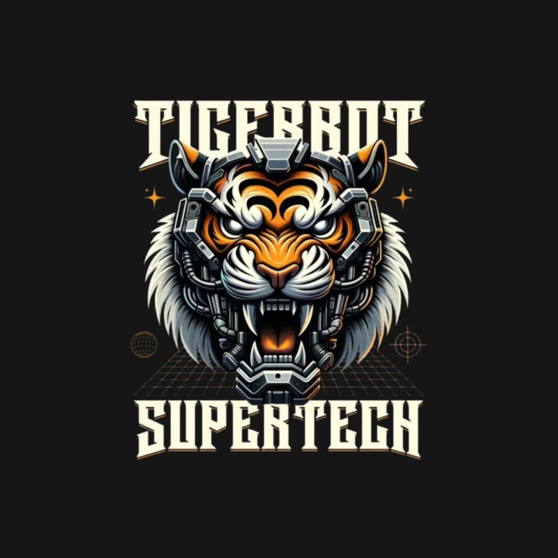 Cybernetic Tiger Head with Futuristic Tech Enhancement Mouse Pad