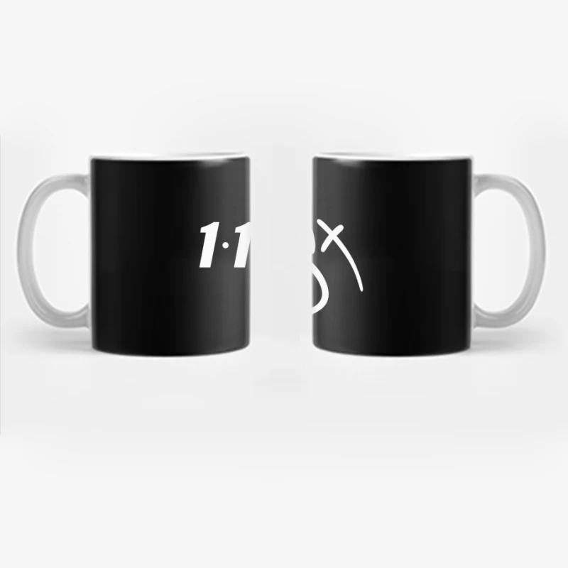 White Minimalist Number 11 Logo Outline Coffee Mug