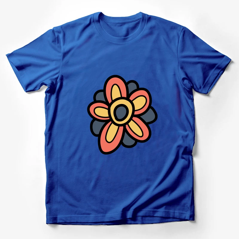 Fleur colorée avec pétales vifs Homme T-Shirt
