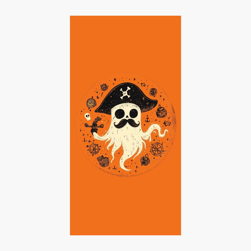 Spooky Pirate Ghost Halloween Illustration iPhone Case