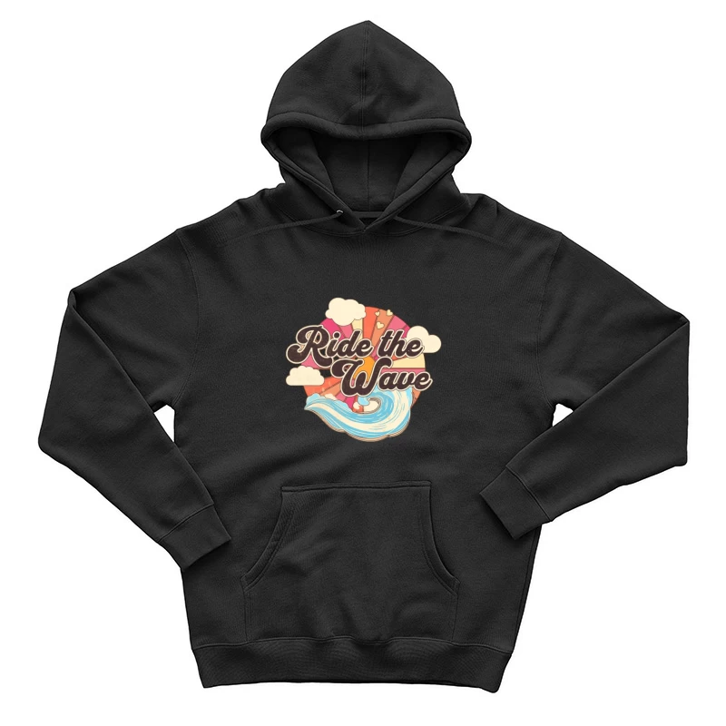 Surfe la Vague: Graphique Vintage avec Couleurs et Nuages Homme Sweat à capuche