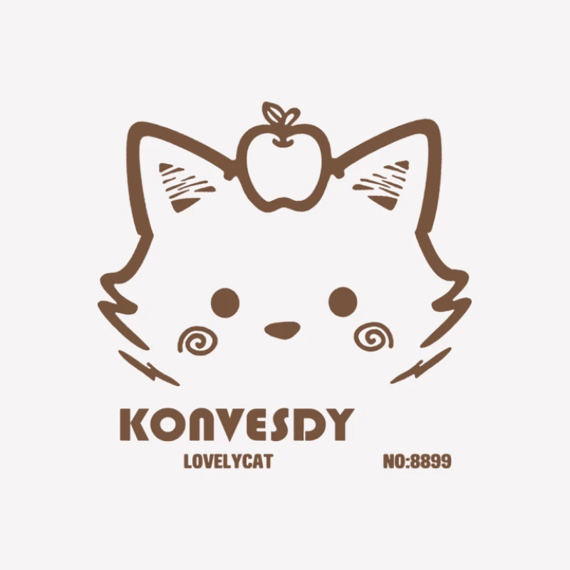 Katzenlogo mit Apfel Herren T-Shirt